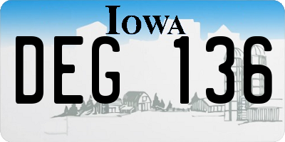 IA license plate DEG136