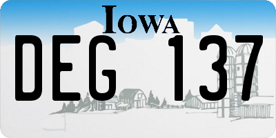 IA license plate DEG137