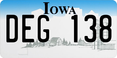 IA license plate DEG138
