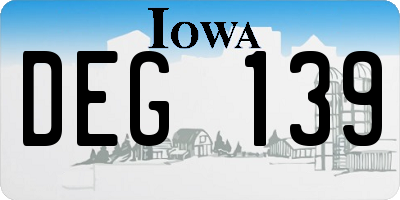 IA license plate DEG139