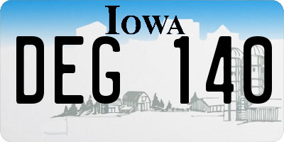 IA license plate DEG140