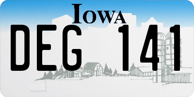 IA license plate DEG141