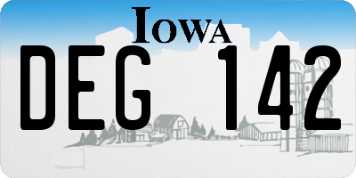 IA license plate DEG142