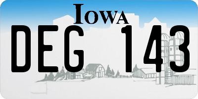 IA license plate DEG143