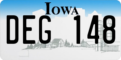 IA license plate DEG148
