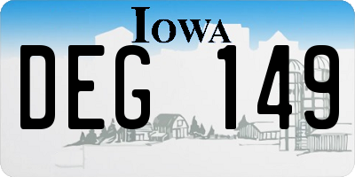 IA license plate DEG149