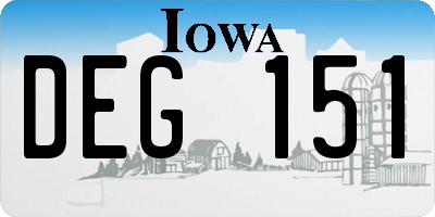 IA license plate DEG151