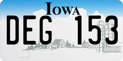 IA license plate DEG153