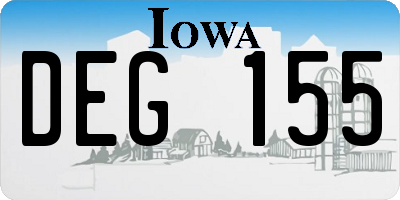 IA license plate DEG155