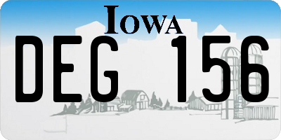 IA license plate DEG156