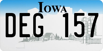 IA license plate DEG157