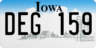 IA license plate DEG159