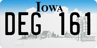 IA license plate DEG161