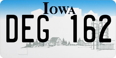 IA license plate DEG162