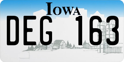 IA license plate DEG163