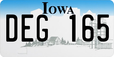 IA license plate DEG165