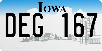 IA license plate DEG167