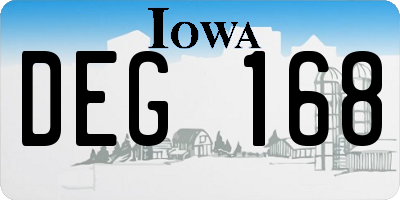 IA license plate DEG168
