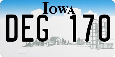IA license plate DEG170