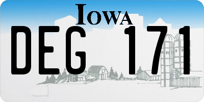 IA license plate DEG171