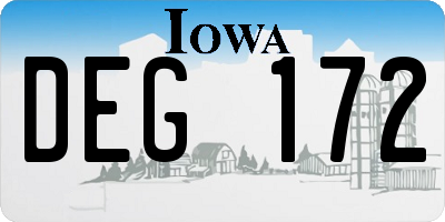IA license plate DEG172
