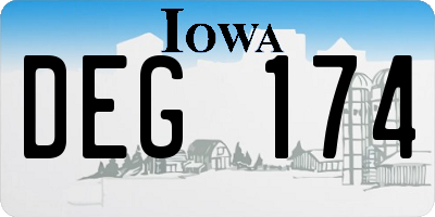 IA license plate DEG174