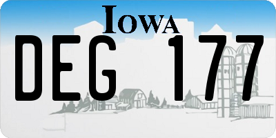 IA license plate DEG177
