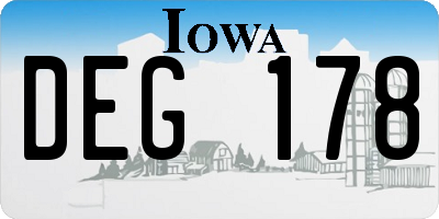IA license plate DEG178