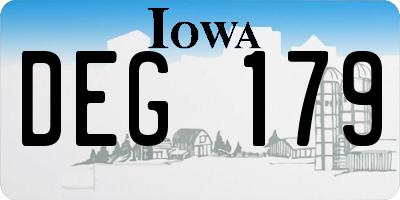 IA license plate DEG179