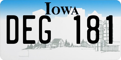 IA license plate DEG181