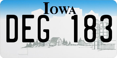 IA license plate DEG183