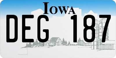 IA license plate DEG187