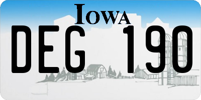 IA license plate DEG190