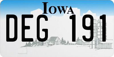 IA license plate DEG191