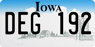 IA license plate DEG192