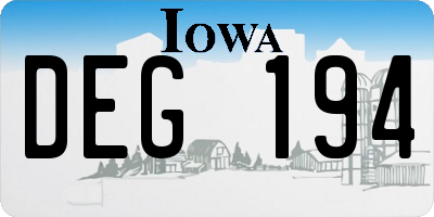 IA license plate DEG194