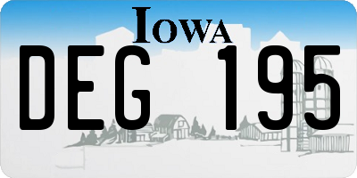 IA license plate DEG195