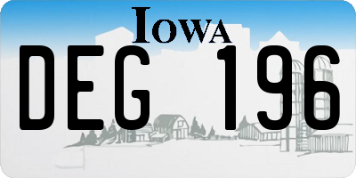 IA license plate DEG196