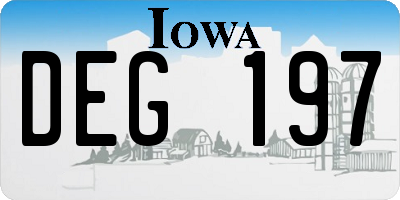 IA license plate DEG197