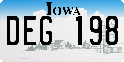IA license plate DEG198