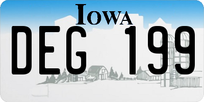 IA license plate DEG199