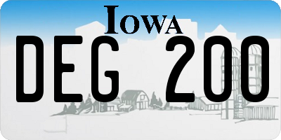 IA license plate DEG200