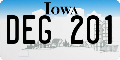 IA license plate DEG201