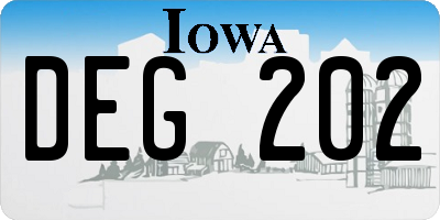 IA license plate DEG202