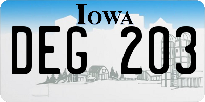 IA license plate DEG203