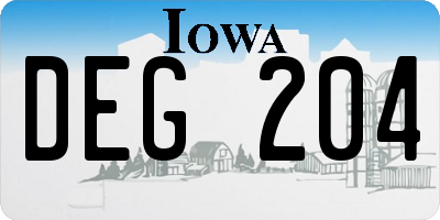IA license plate DEG204