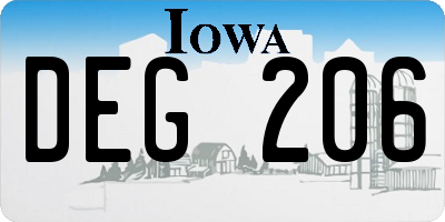 IA license plate DEG206