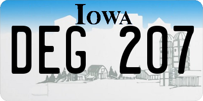 IA license plate DEG207