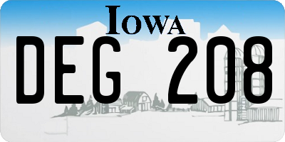 IA license plate DEG208