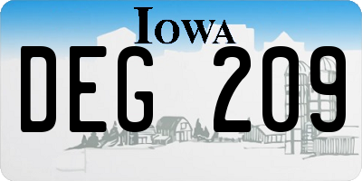 IA license plate DEG209